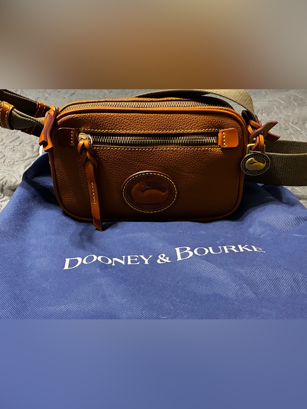 Dooney & Bourke Tan Pebbled Leather Belt Bag